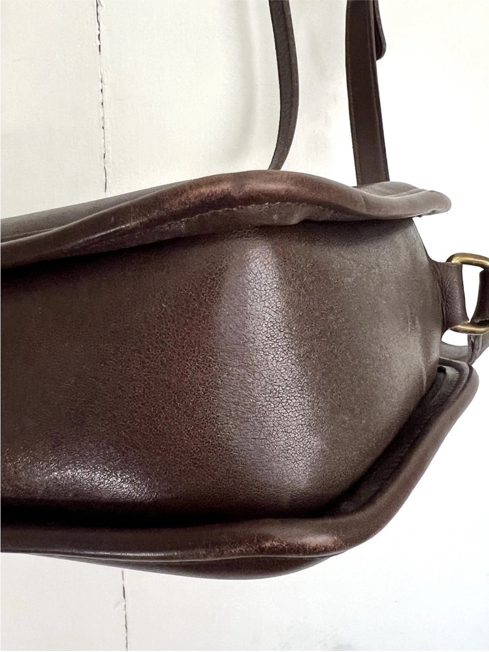 Vintage Coach Cooper Geometric Zip Brown Leather Small Crossbody Bag - USA - Picture 7 of 11
